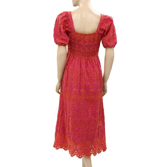 Friends Like These All Over Broderie Sweetheart Midi Dress Embroidered XS - Picture 7 of 8